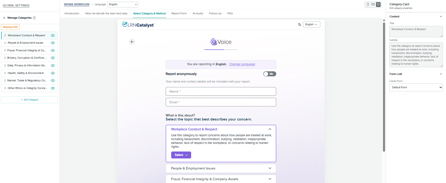 Catalyst Voice - Configuration Tool