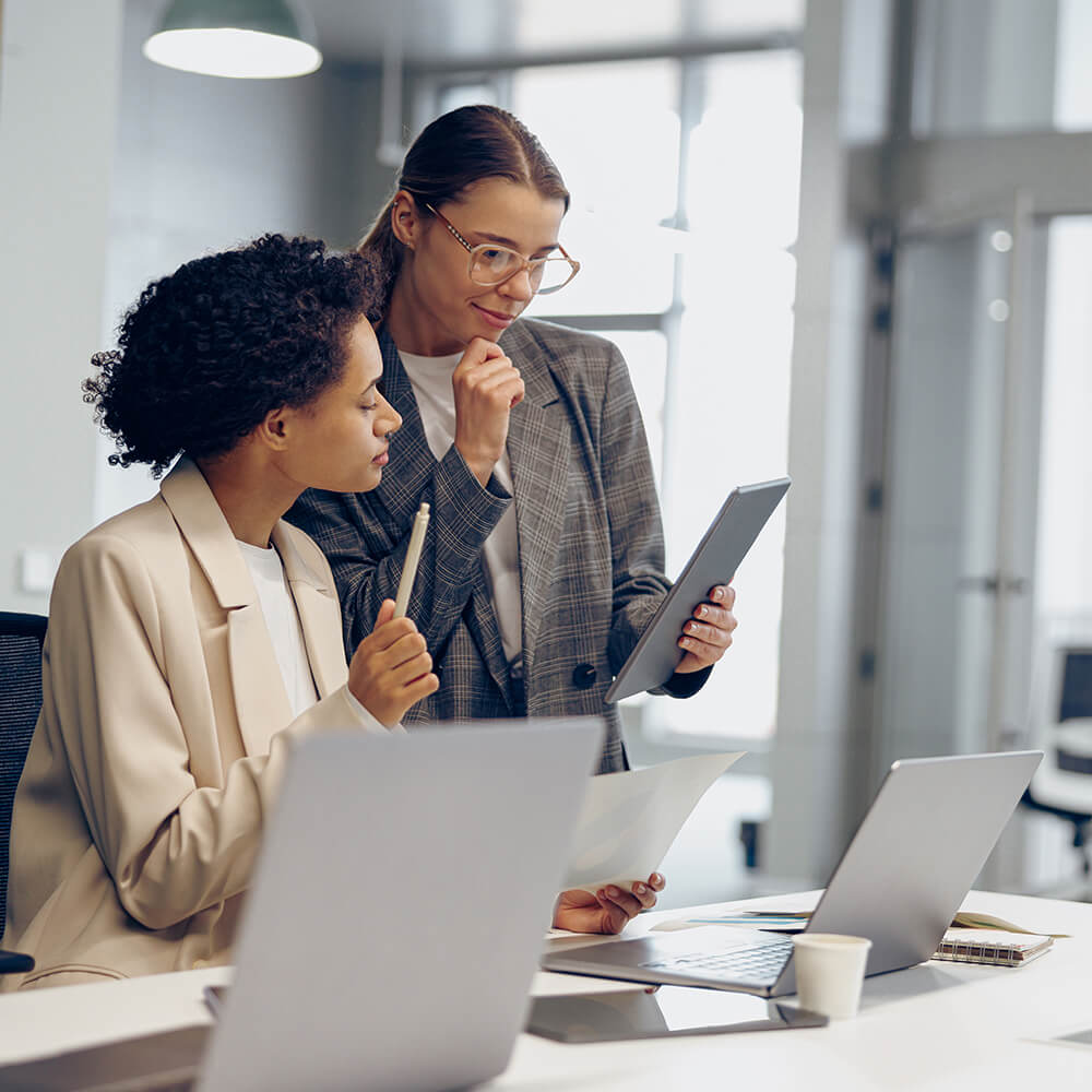 two women in office